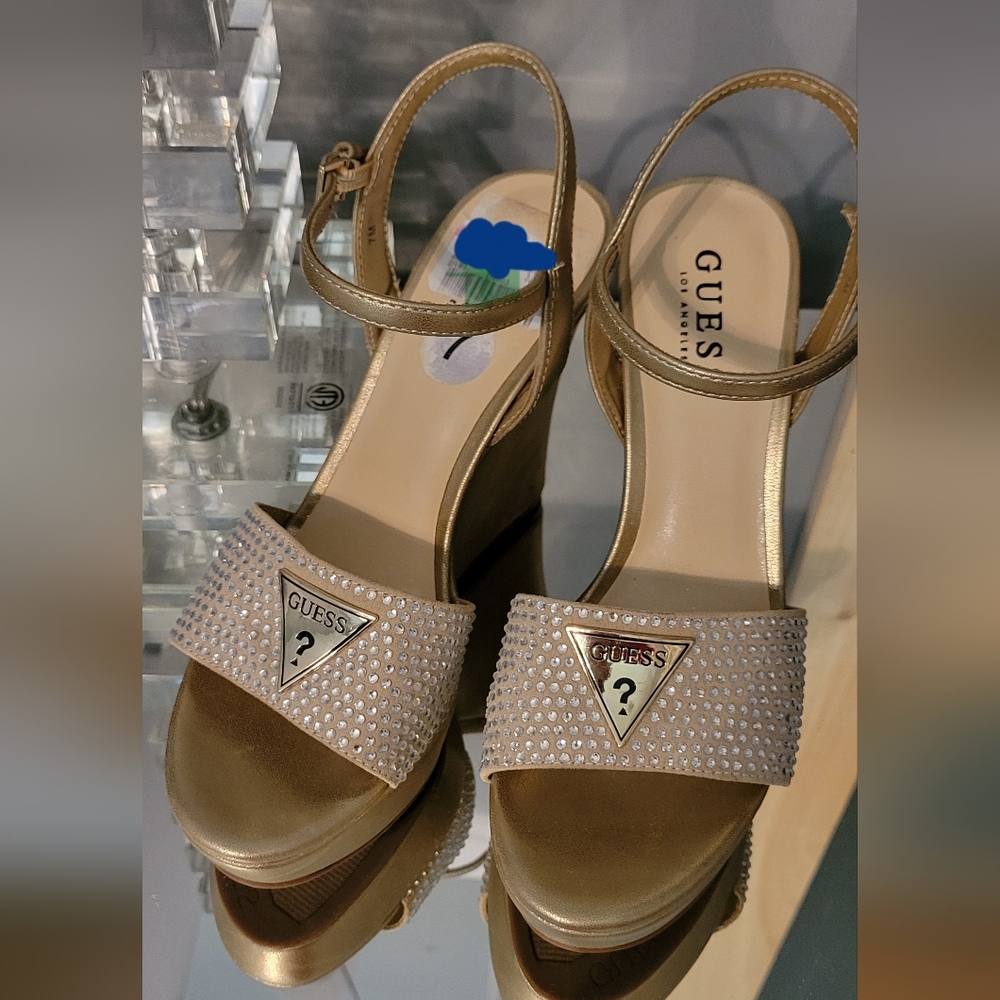 Guess Metallic Wedge Sandals